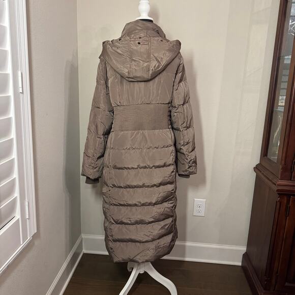 Women's Down Filled Puffer Full Length Jacket Brown Size Large NWT Obosoyo - Picture 2 of 10